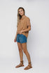 Nina-Roll Cuff Short Sleeve Shirt